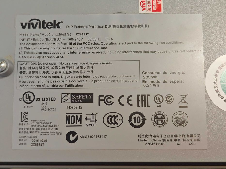 Projektor Vivitek DX881ST