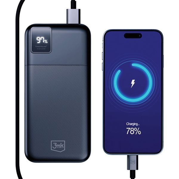 3MK PowerHouse 20000 mAh PowerbankMulti Charge QC+PD Pass-Through