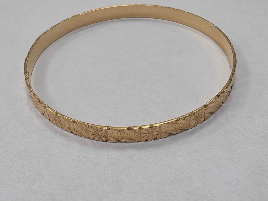 Złota bransoletka damska/ 585/ 13.13 gram/ Koło/ Sztywna/ brak możliwości regulacji/ XX wiek/ ~~ 19 / 20 cm
