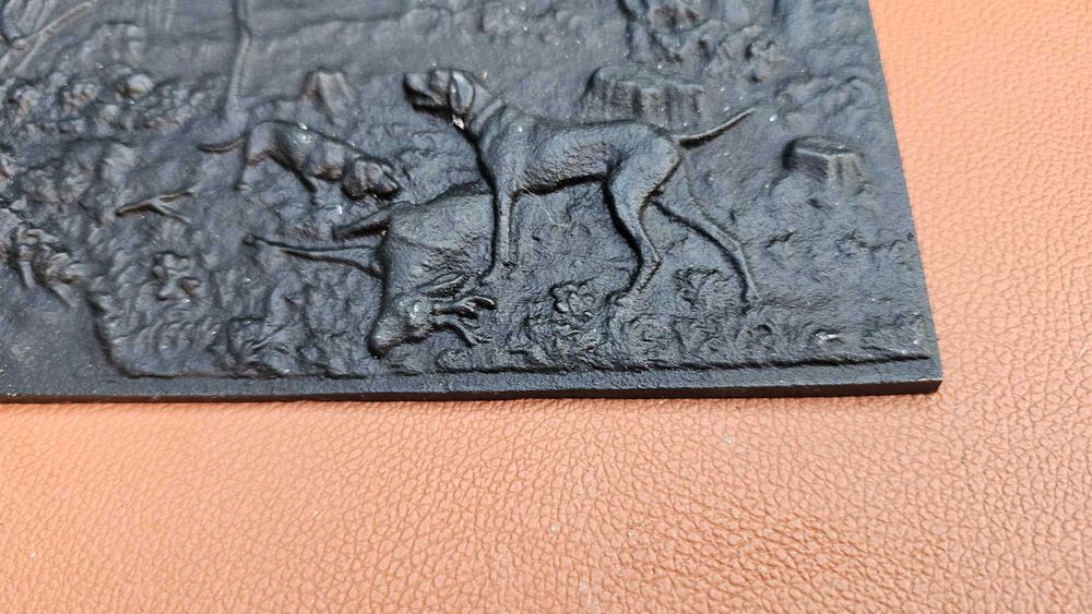 Obraz,relief żeliwny myśliwski,odlew