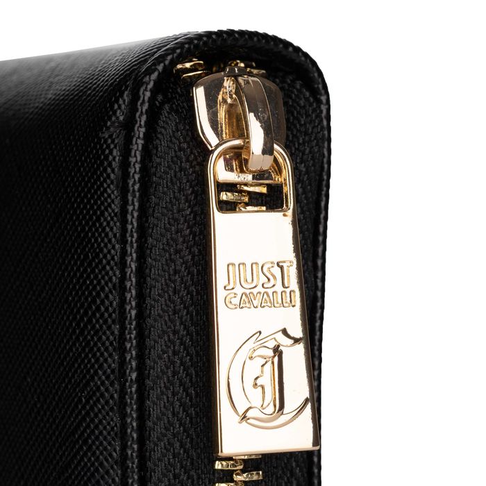 JUST CAVALLI markowy damski portfel pojemny BLACK