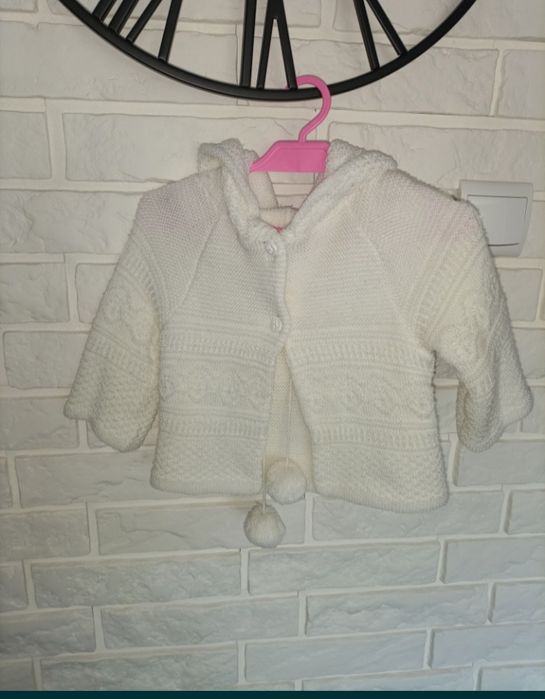 Sukienka do chrztu r.74 czapka opaska buty bolerko sweterek