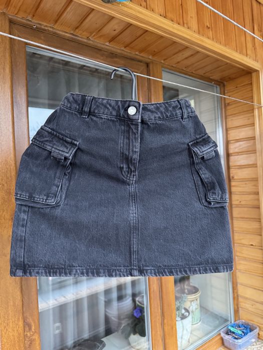 Спідниця джинсова сірого кольору міні спідниця