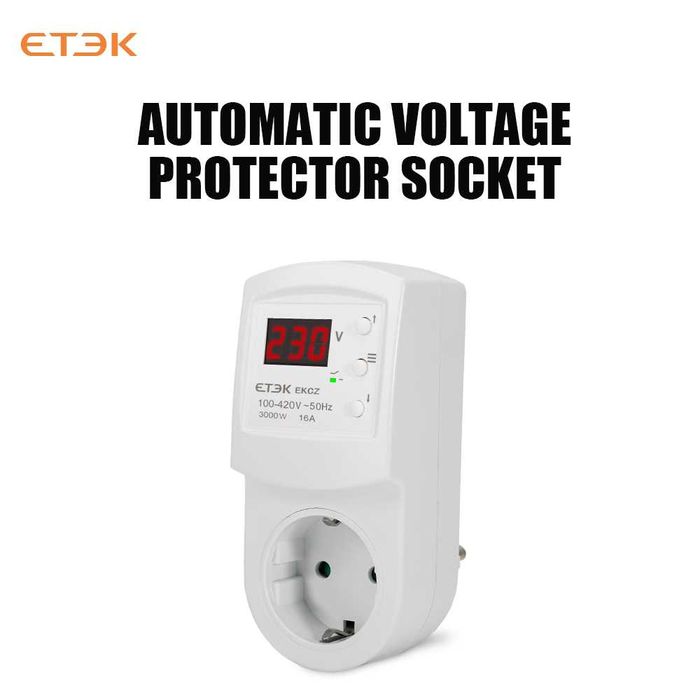 Реле напруги відсікач регульовані в розетку TAXNELE, TOMZN і ETEK НОВІ