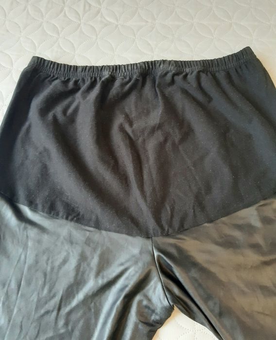 Leginsy ciażowe błyszczące przyszła mama 3xl czarne