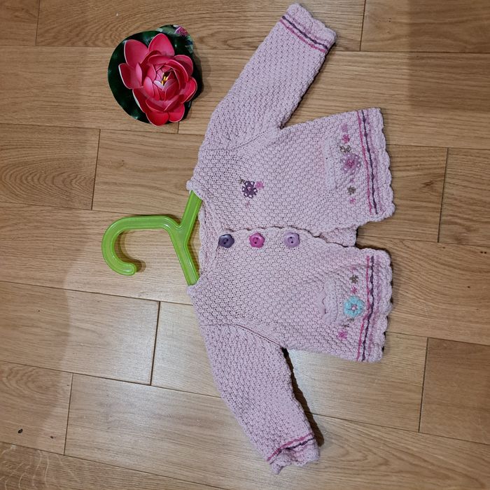 Bolerko, sweter, bawełniany, Butik, 3-6 msc, różowy, elegancki