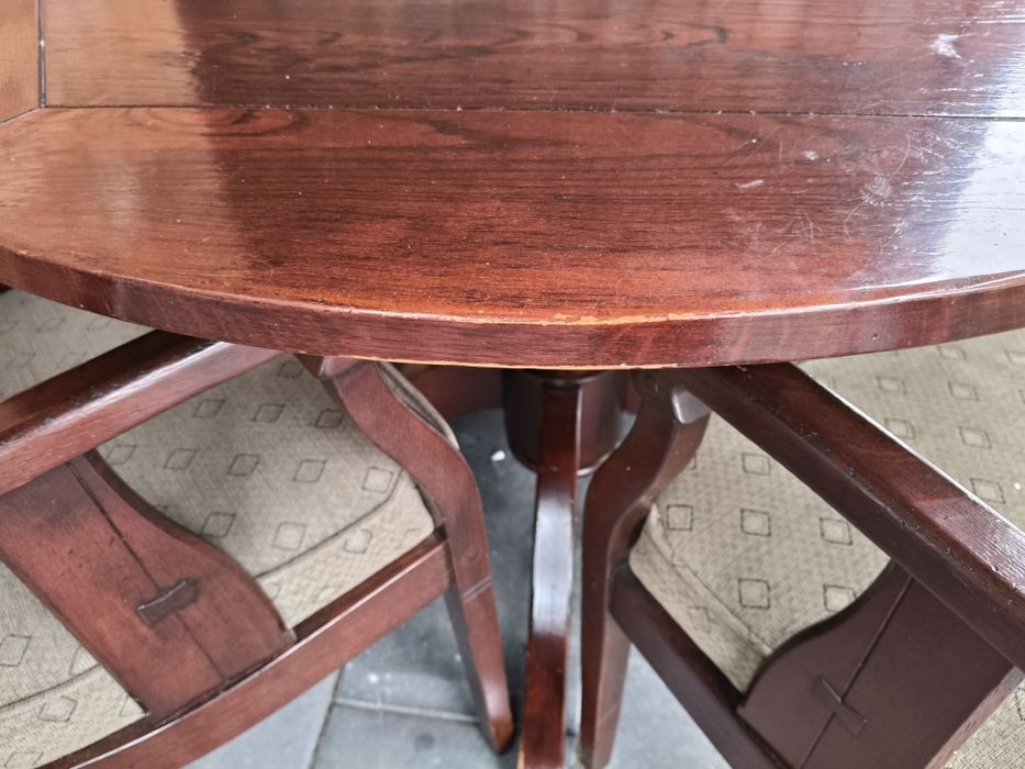 Stół dębowy rozkładany + 4 krzesła