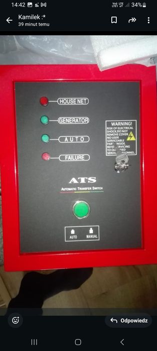 ATS 3-fazowy 8 kW – NOWY – Automatic Transfer Switch – agregat