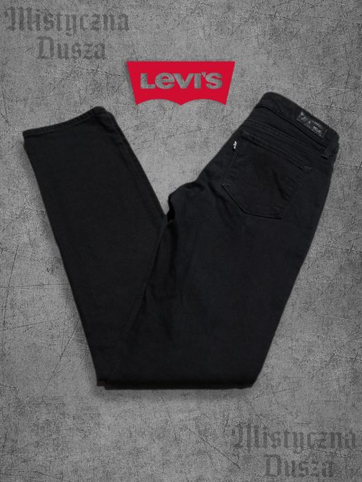 Czarne spodnie jeansowe Levi's Demi Curve modern rise straight proste średni stan Retro Vintage y2k 2000 alternative SWAG