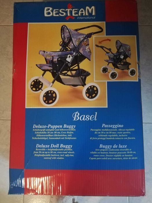 Carrinho para bonecas com pega ajustável de 50 cm a 80 cm - NOVO