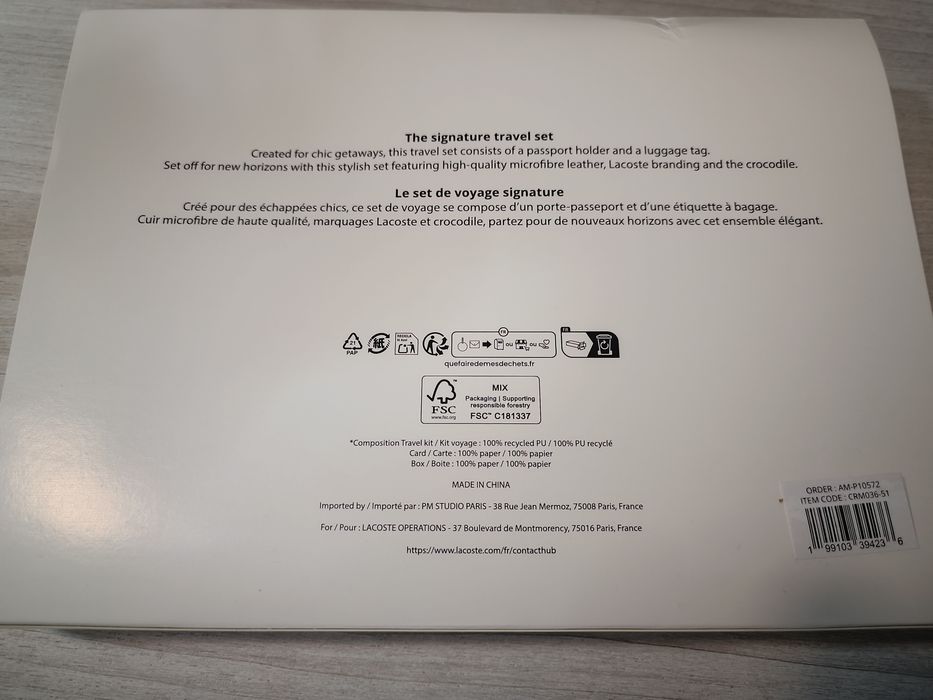 Новий оригінальний набір Lacoste Signature Travel Set