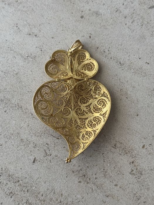 Coração de Viana em filigrana (prata dourada)