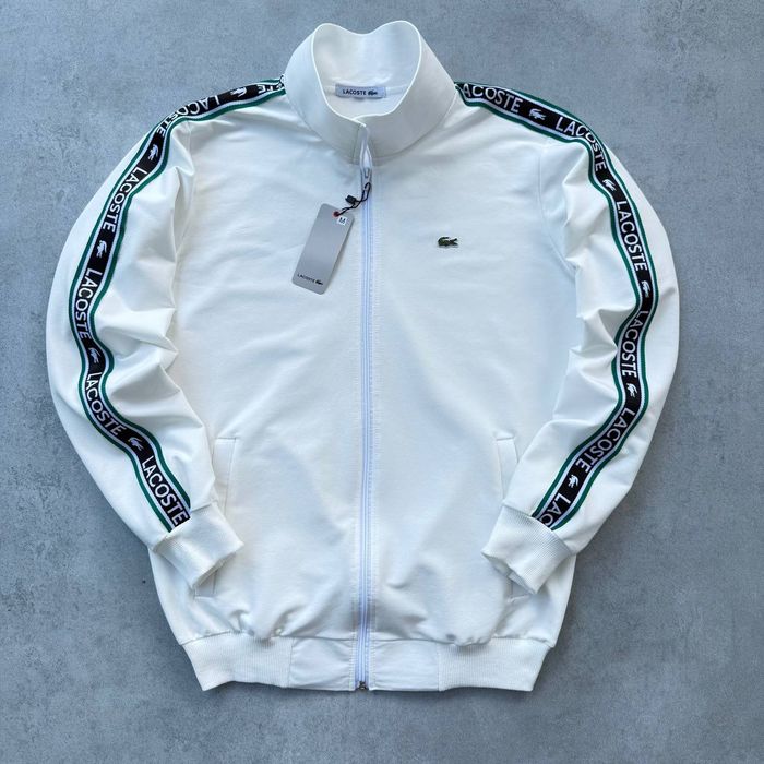 Олімпійка Lacoste з лампасами. Зіпка. Кофта Лакост. Топ якість
