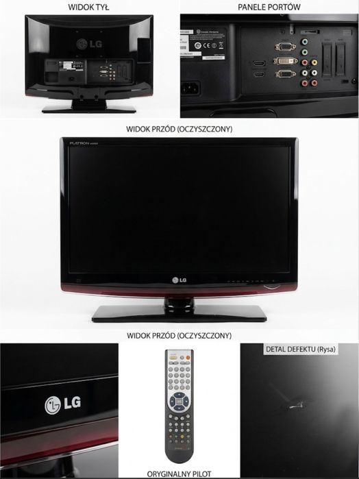 Monitor / Telewizor LG Flatron M2262D 22" Full HD | Głośniki, HDMI, Pilot
