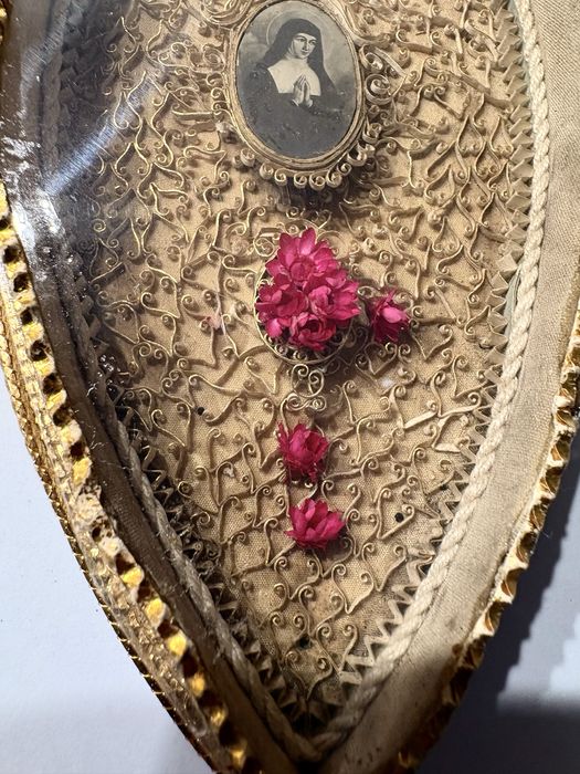 Lindo antigo registo com imagem de Santa Margarida Maria de Alacoque