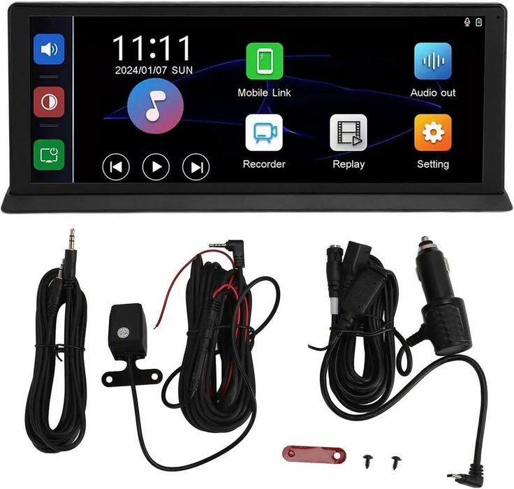 Бездротовий екран Carplay з 4К відеореєстратором  і камерою заднього виду
