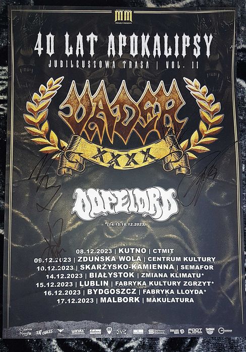 Plakat Vader Podpisany Autografy