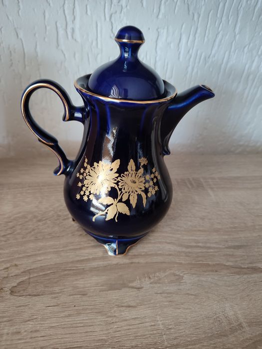 Stary granatowy  imbryk dzbanek Pruszków