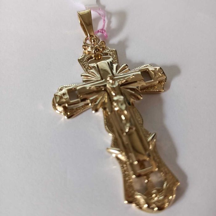 Srebrny pozłacany męski krzyż srebrny 15g krzyżyk srebrny pozłacany7cm