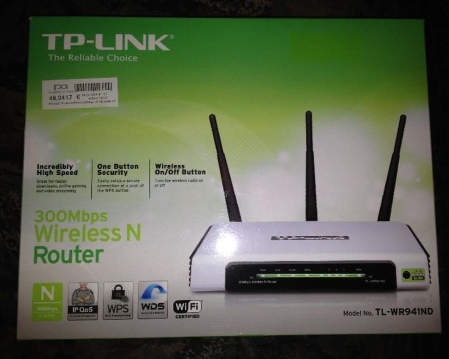 Wireless Router, TL-WR941ND, 300Mbps