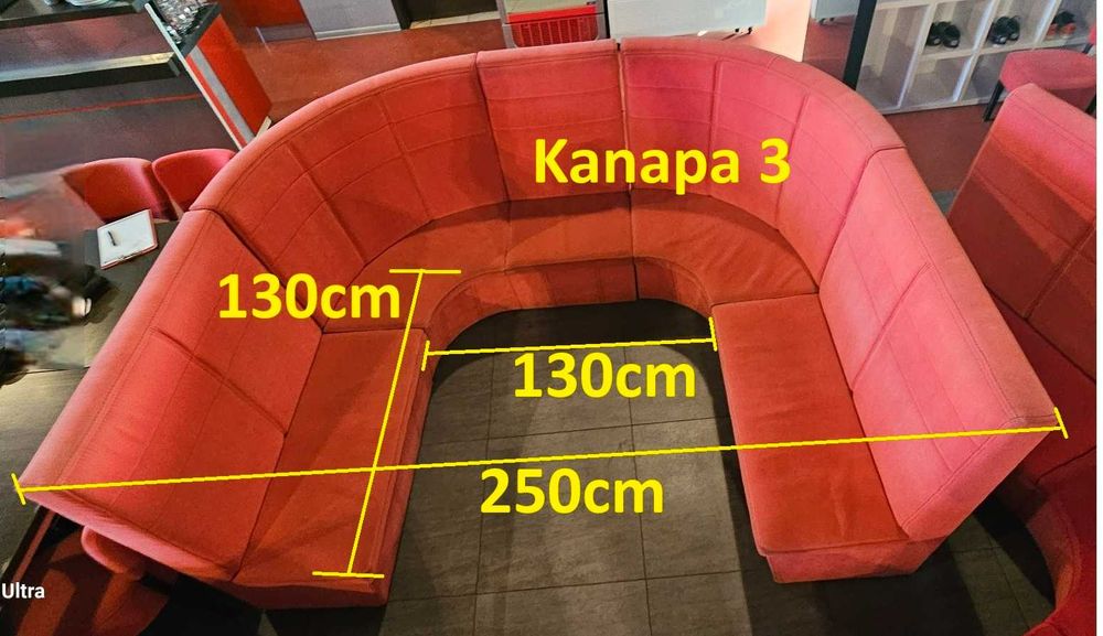 Kanapa barowa w kształcie U w 3 rozmiarach