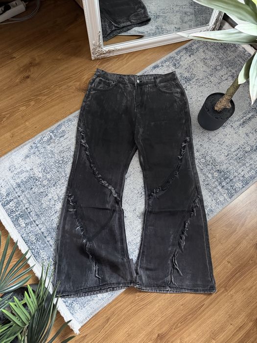Flared Distressed Jeans Bootcut Архив Джинси Буткат Фларед Клеш Кльош Archive Racer Balenci Washed Baggy Винтаж Джинсы Erd Black