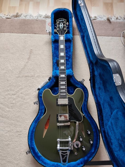Epiphone Shinichi Ubukata ES-355 Custom Olive Drab Bigsby