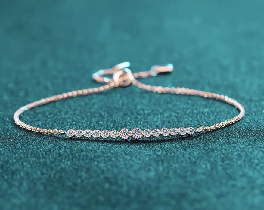 Браслет з муасанітом (Moissanite), регульований