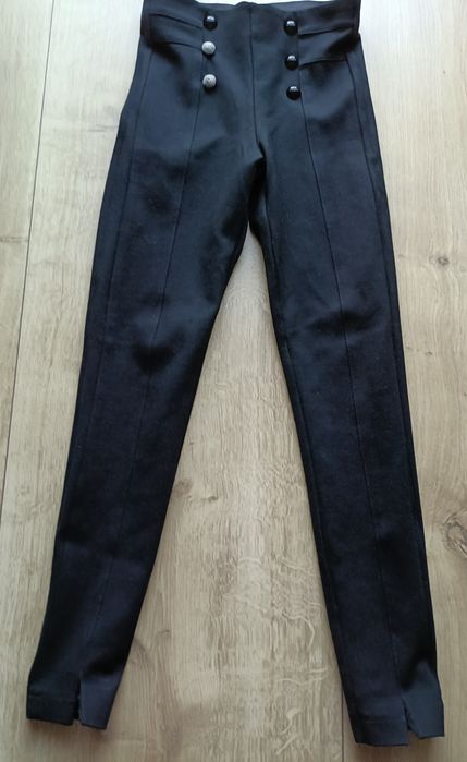 Zara czarne eleganckie tregginsy dziewczęce rozm 140