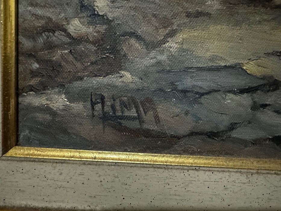 Pintura impressionista a óleo assinada