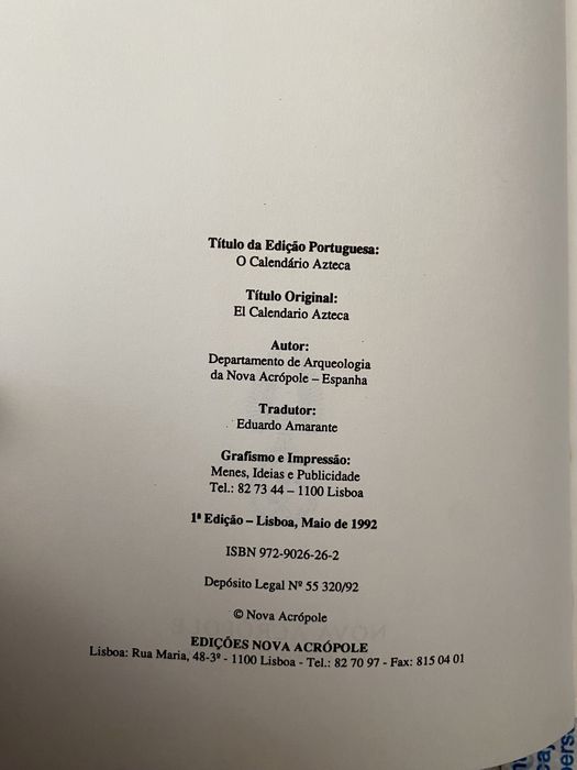 Calendário Azteca - 1a edição