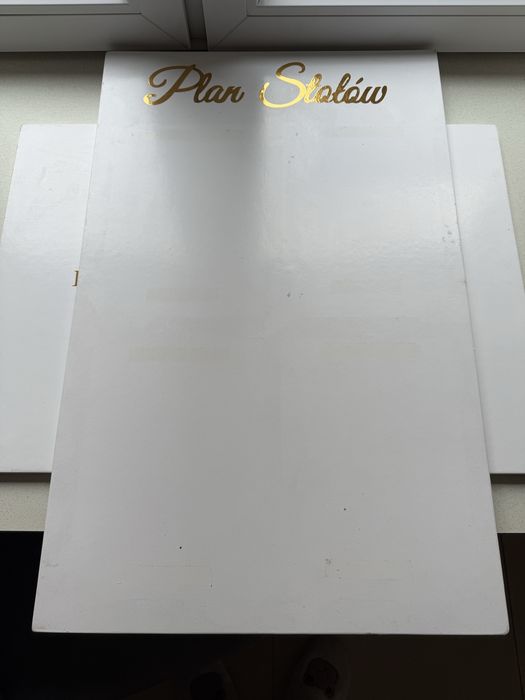 Tablica powitalna, plan stolow