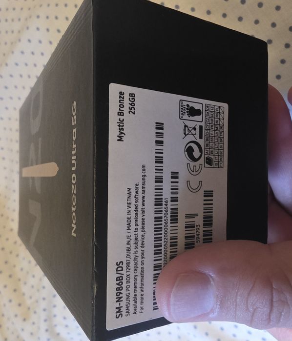 Caixa original samsung note 20