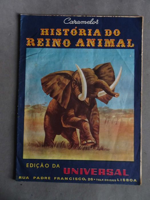 Caderneta de cromos de caramelos vazia História do Reino Animal + 149