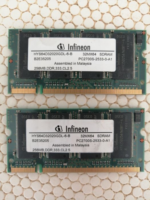 Memória SDRAM DDR, PC2700s, 333MHz, 256MB