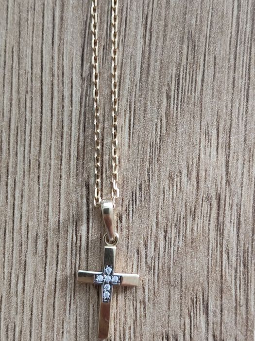Złoty kuty ankier z krzyżykiem 62 cm