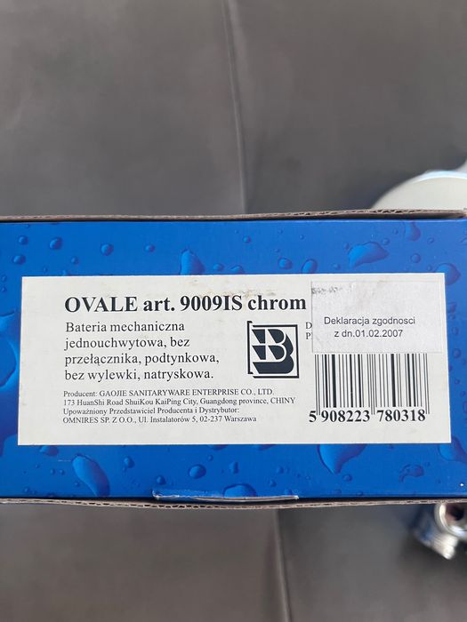 Bateria podtynkowa OMNIRES OVALE 9009IS chrom