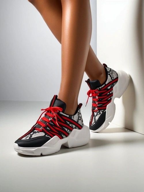 2 KOLORY 36 37 38 sneakersy 39 40 41 na platformie z printem panterka