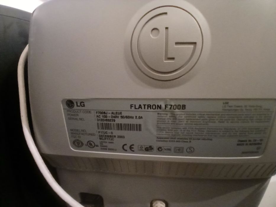 Monitor Crt Kineskop Lg Flatron 17