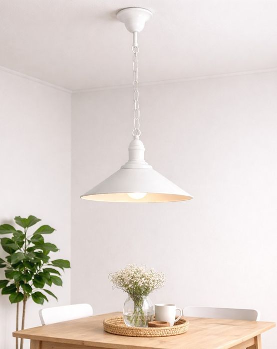 Lampa Argon Erba 630 biała stalowa industrialna loft