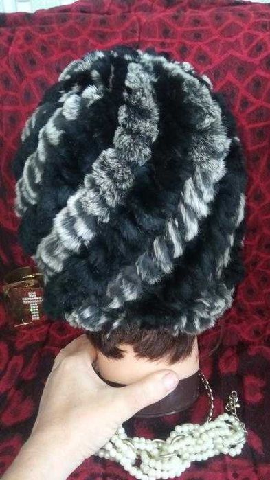 100% мех песца шапка /песецнатуральный мех шапка к шубе