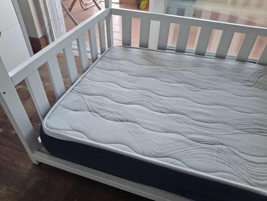 Cama de criança CABANA, 70x140 cm - branco