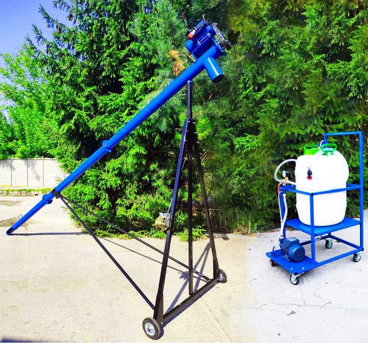 Транспортер для зерна. Шнековый погрузчик. Шнек 108х8000х380В