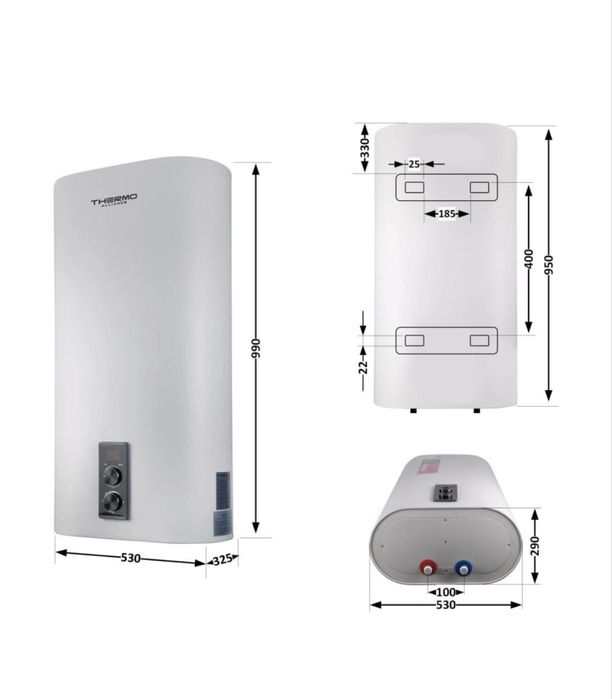 Бойлер 80 л сухой тен, плоский, вертикальный Thermo Alliance