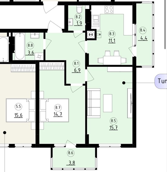 2-rooms apartment apartment by the address st. Staroznesenska ul (area 62 m²) - Atlanta.ua - photo 4