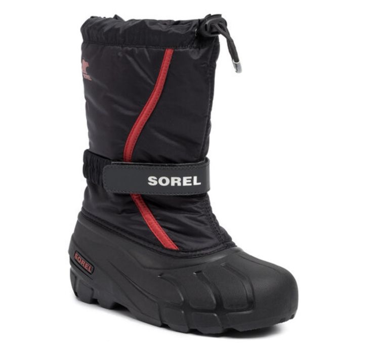 Sorel Śniegowce Sorel Youth Flurry NY1965 Black/Bright Red 015 rozm.37