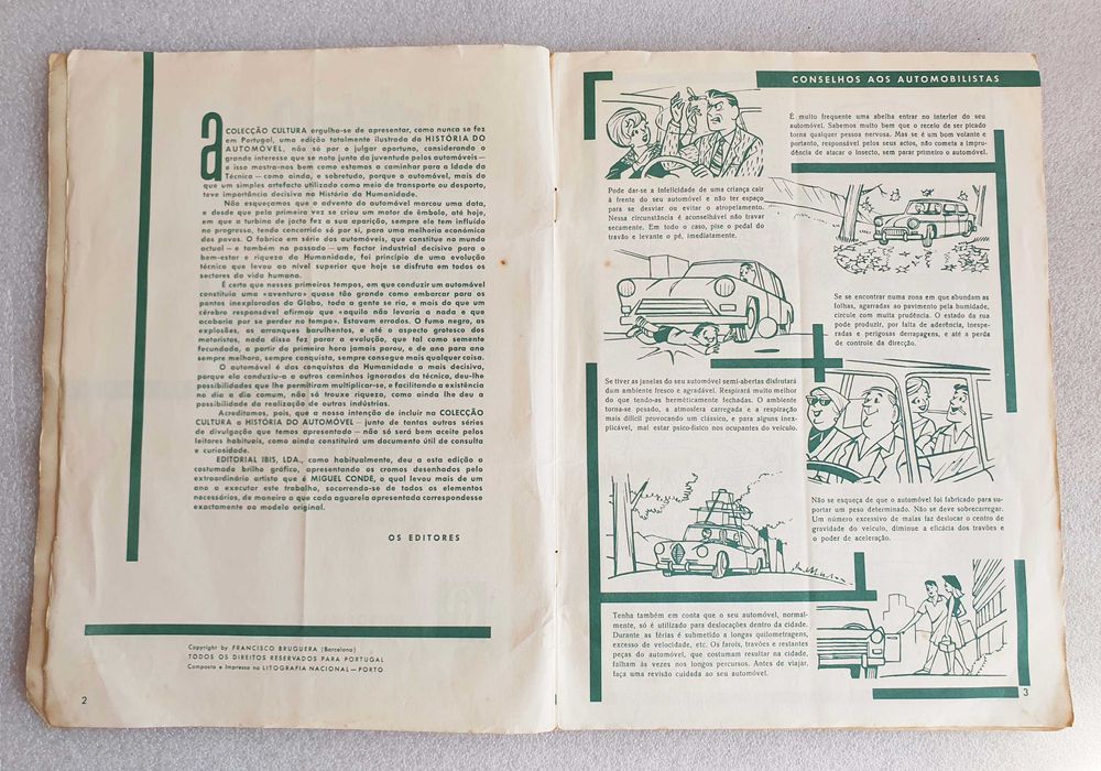 Antiga Caderneta Completa ~ "HISTÓRIA do AUTOMOVEL" ~ IBIS 1961