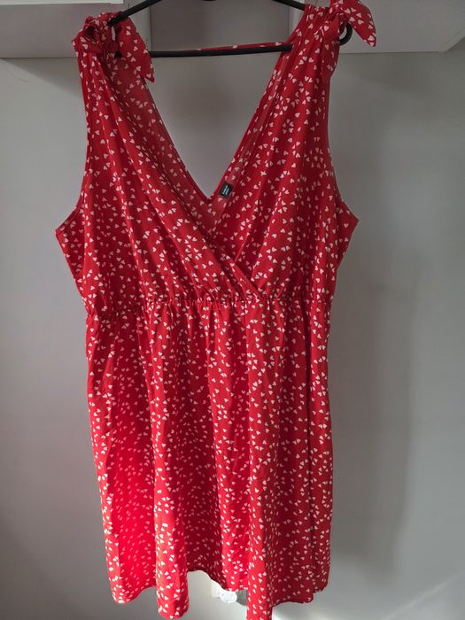 Dziewczęca sukienka zwiewna w serduszka Plus Size