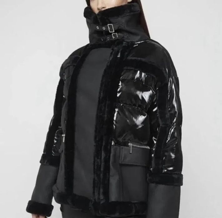 Жіноча дублянка Maniere De Voir M чорна з поясом