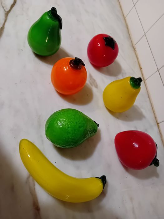 Conjunto de Frutas em Vidro